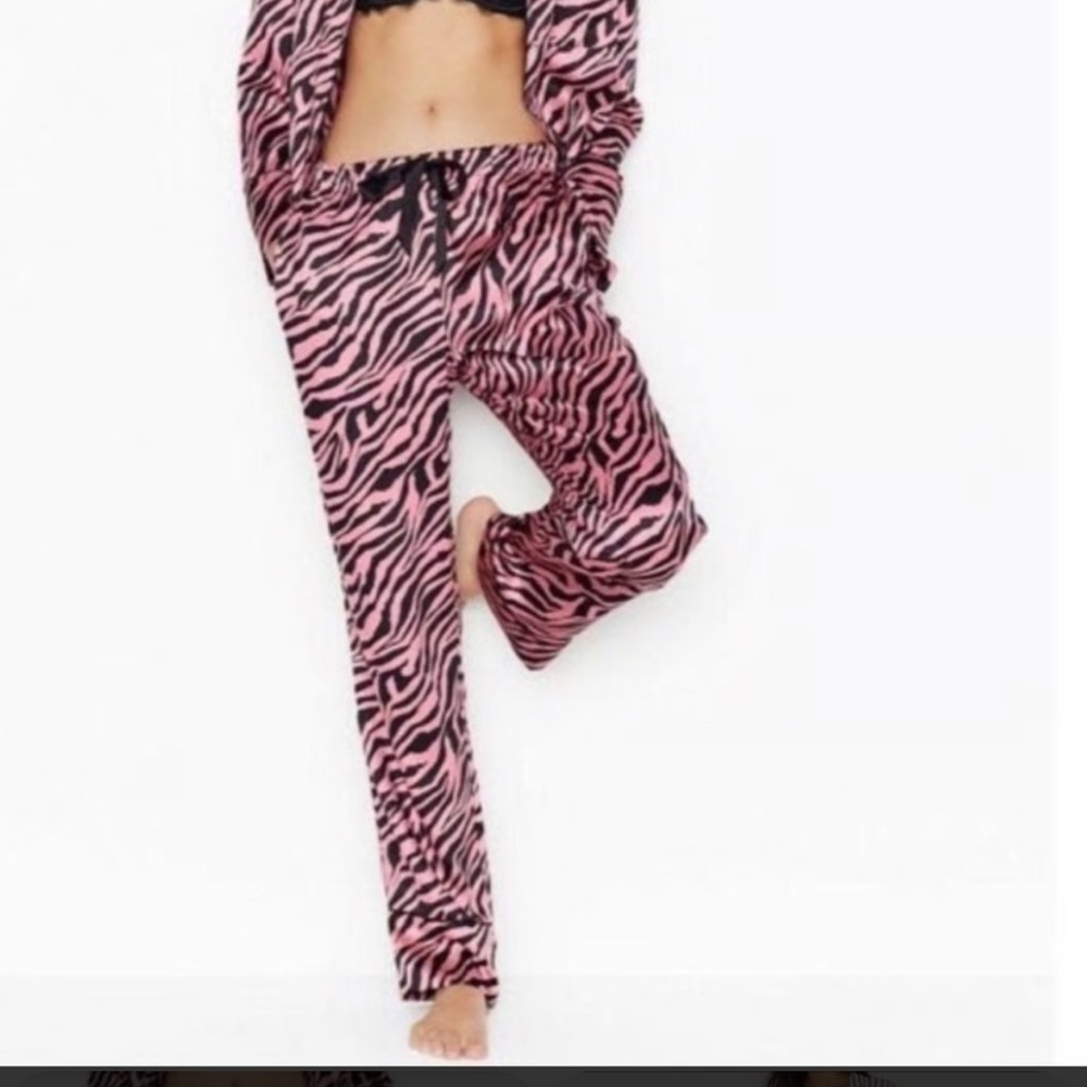 Victoria's Secret Pink and Black Zebra Pajama Top